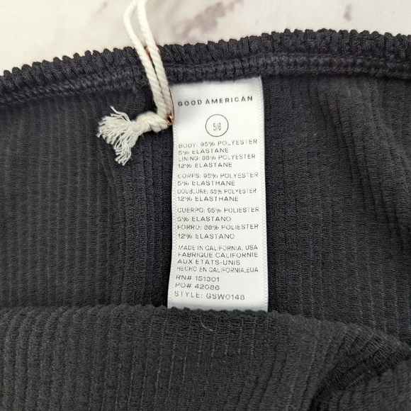 Good American Swim Bottom Women 1 2 S M Small Black Crinkle Bikini Always Cheeky - Picture 8 of 11